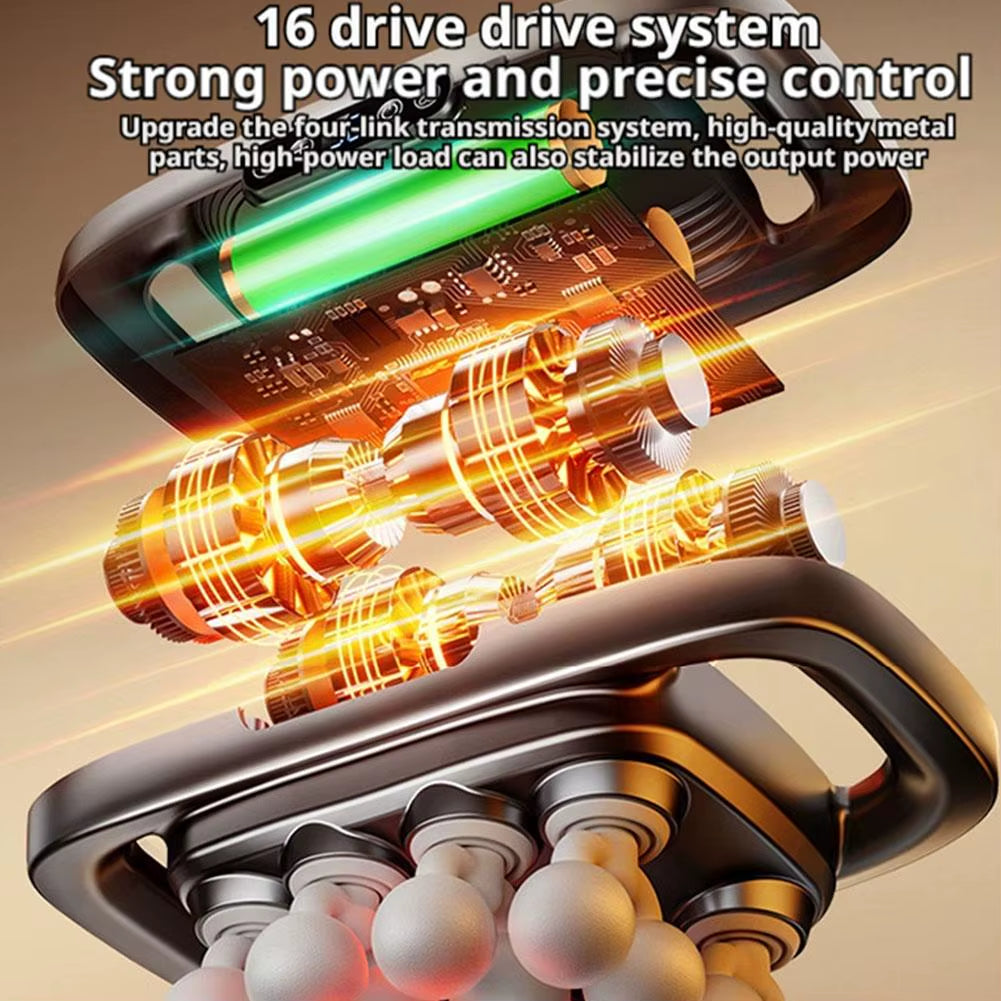 5V 24W Multi-Head Fascia Gun Deep Relaxation Muscle Red Light Deep Tissue Body Muscle Massage Gun